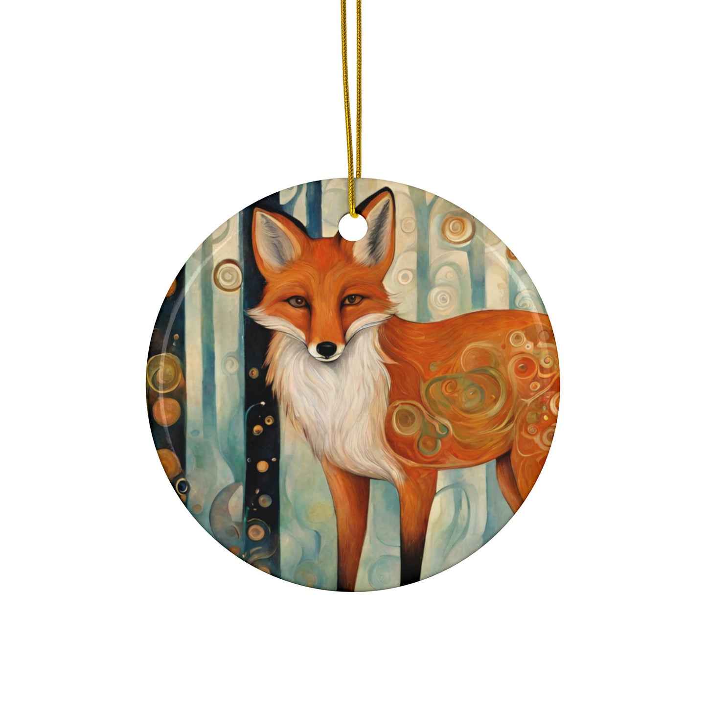 The Fox 3" Ceramic Ornaments, 2-Side Print, (1pc, 10pcs)