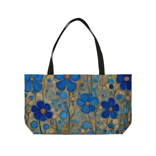 Blue Floral Pop Weekender Tote Bag