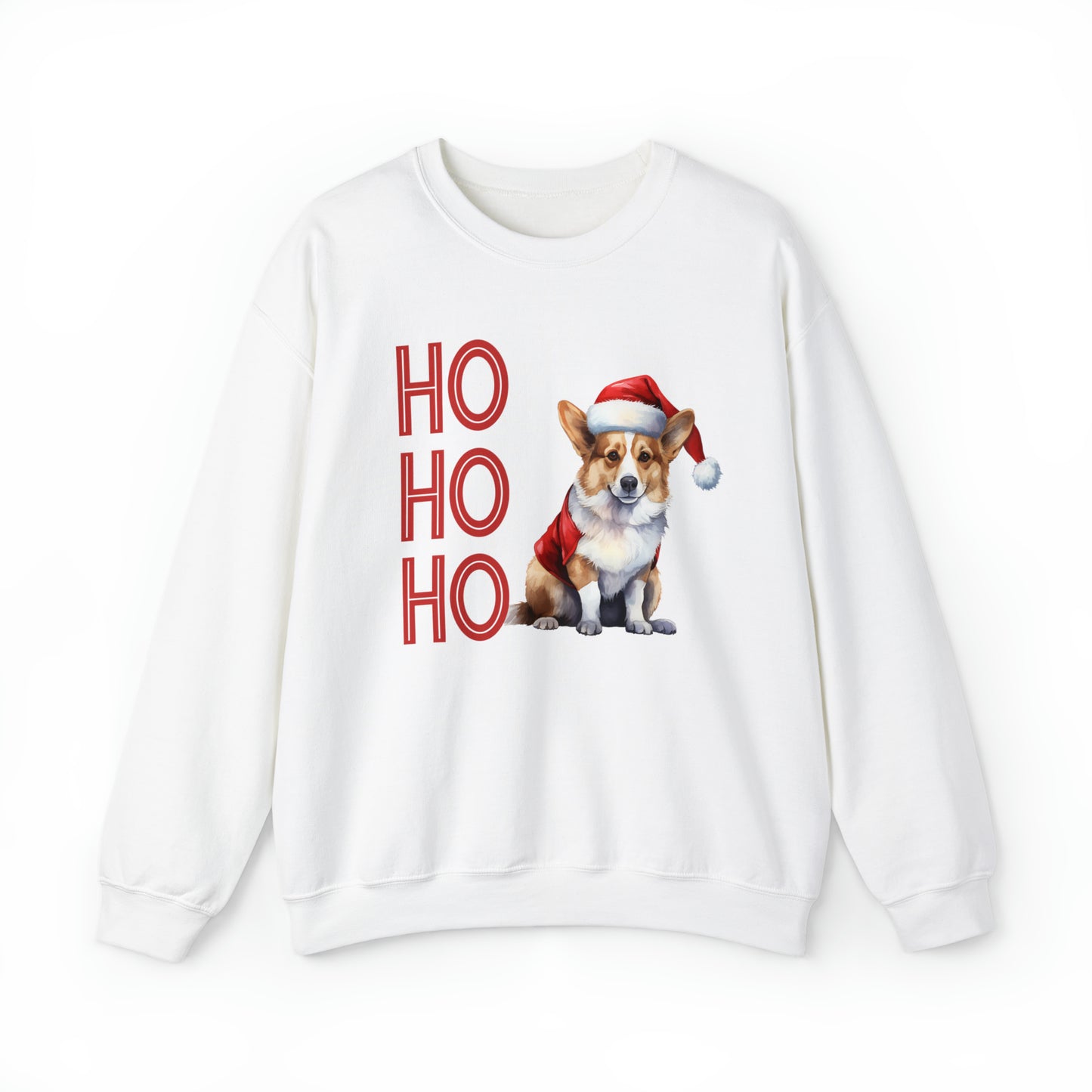 Corgi in Santa Hat Ho Ho Ho Unisex Heavy Blend™ Crewneck Sweatshirt