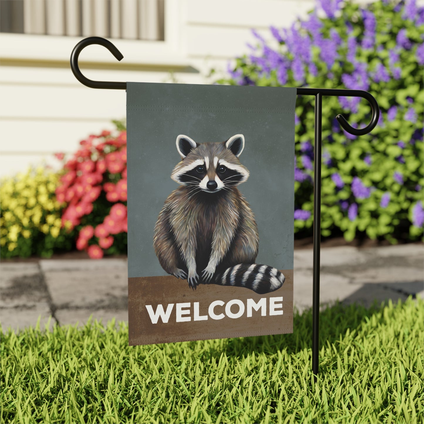 Raccoon Welcome 2-Sided Garden & House Flag/Banner