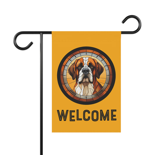 Saint Bernard Welcome 2-Sided Garden & House Flag/Banner