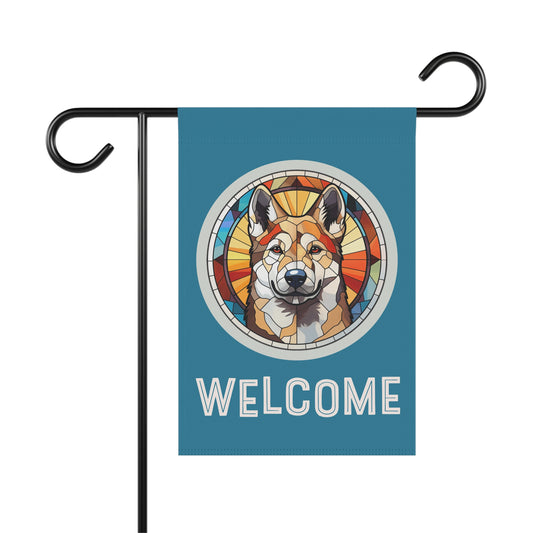 Akita Welcome 2-Sided Garden & House Flag/Banner