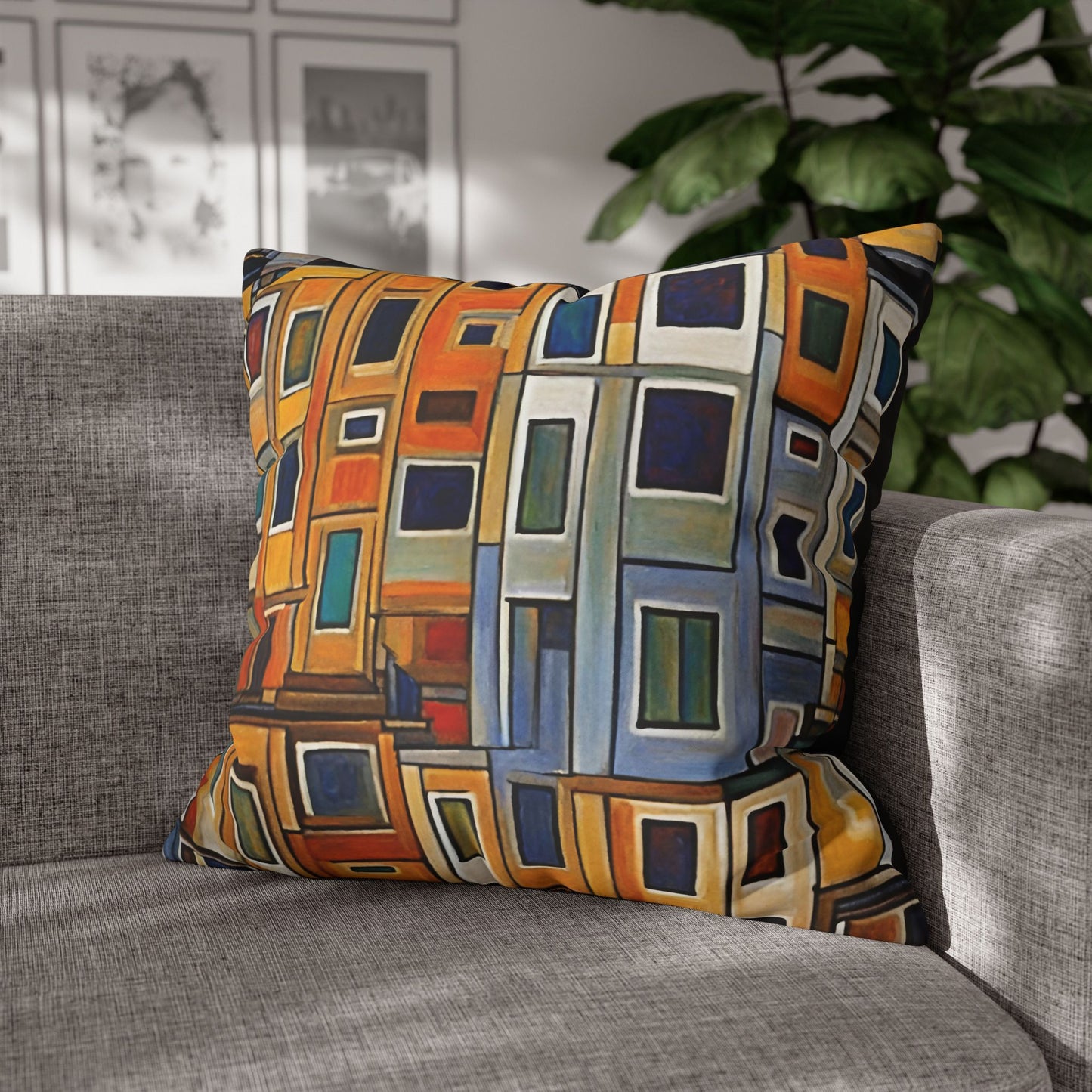 City Living Square Poly Canvas Pillowcase