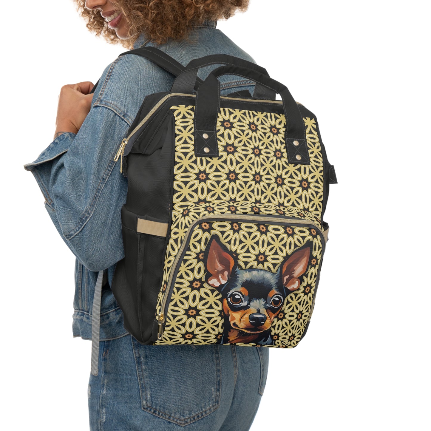Miniature Doberman Pinscher Multifunctional  Backpack