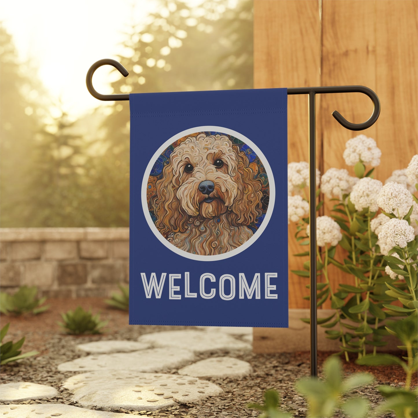 Goldendoodle Welcome 2-Sided Garden & House Flag/Banner