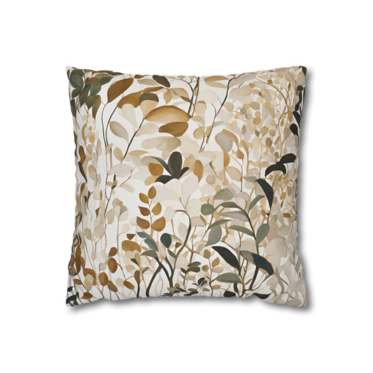 Butterfiled Floral Square Poly Canvas Pillowcase