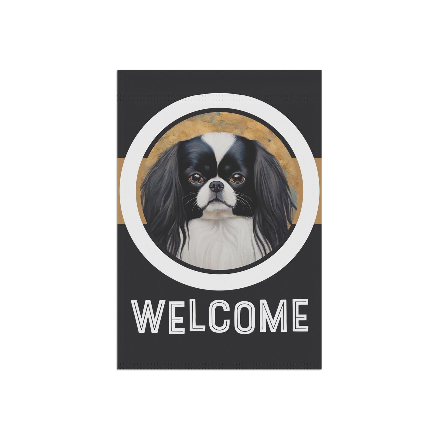 Japanese Chin Welcome 2-Sided Garden & House Flag/Banner