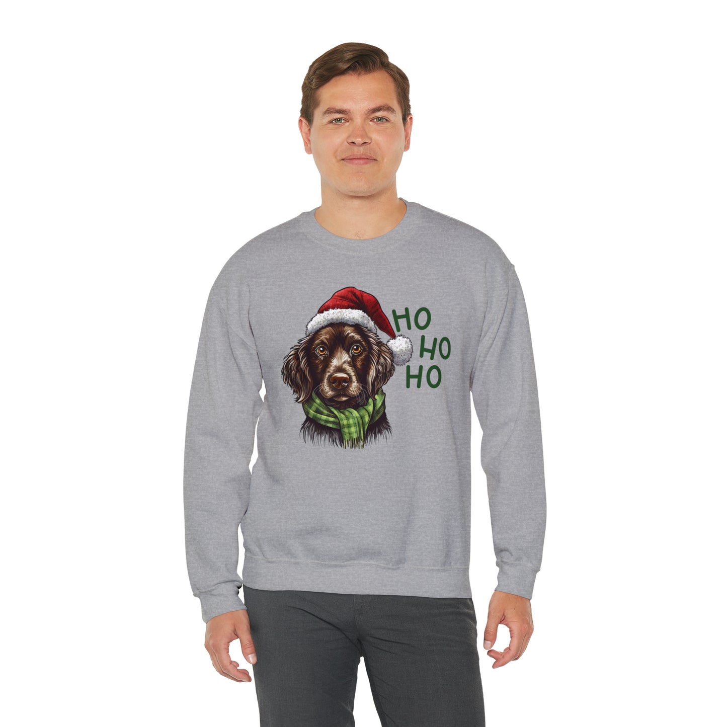 Ho Ho Ho Ready For Christmas Cute Dog Unisex Heavy Blend™ Crewneck Sweatshirt