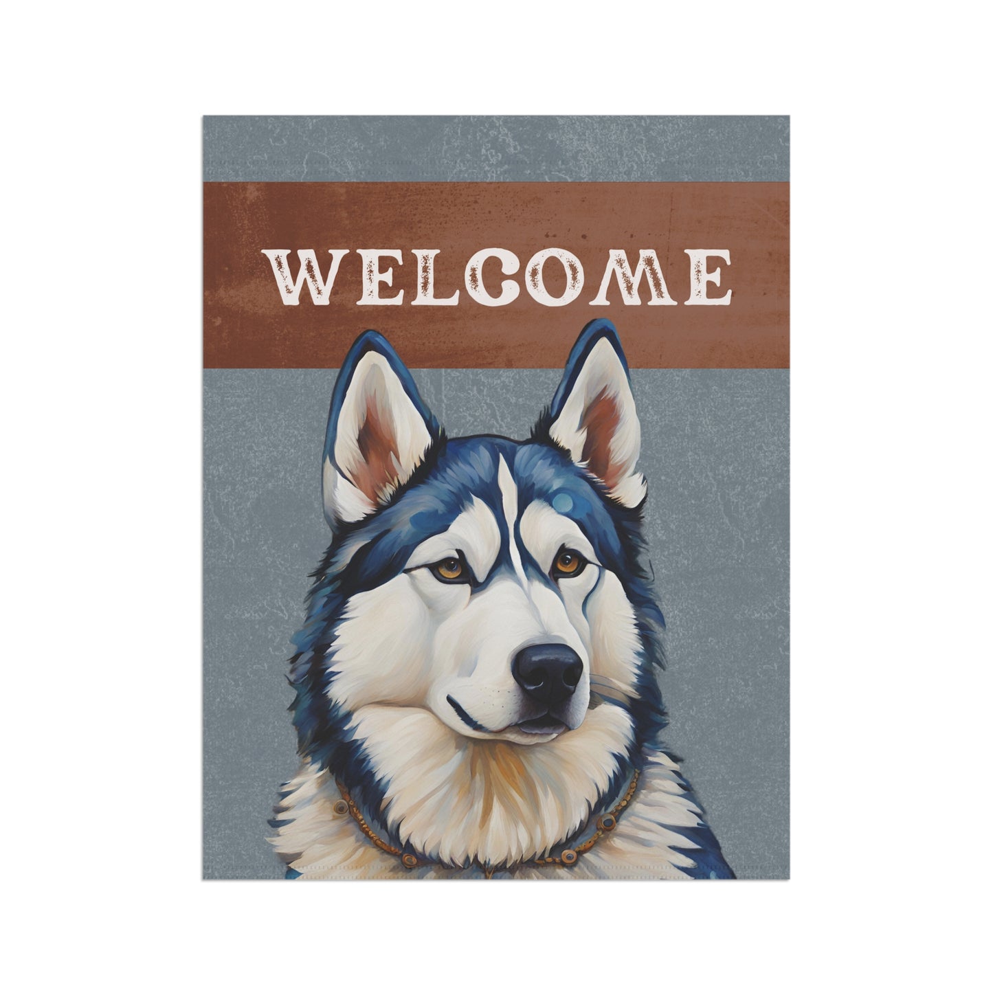 Siberian Husky Welcome 2-Sided Garden & House Flag/Banner