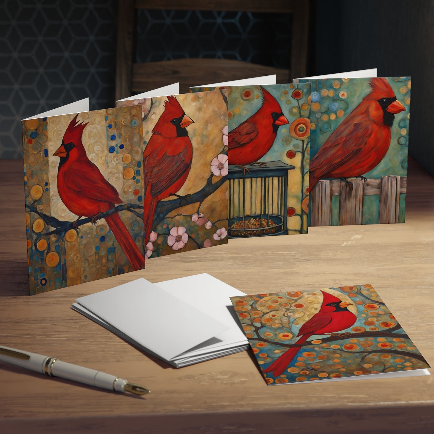 Cardinal Greeting Cards- Blank Inside (5-Pack)