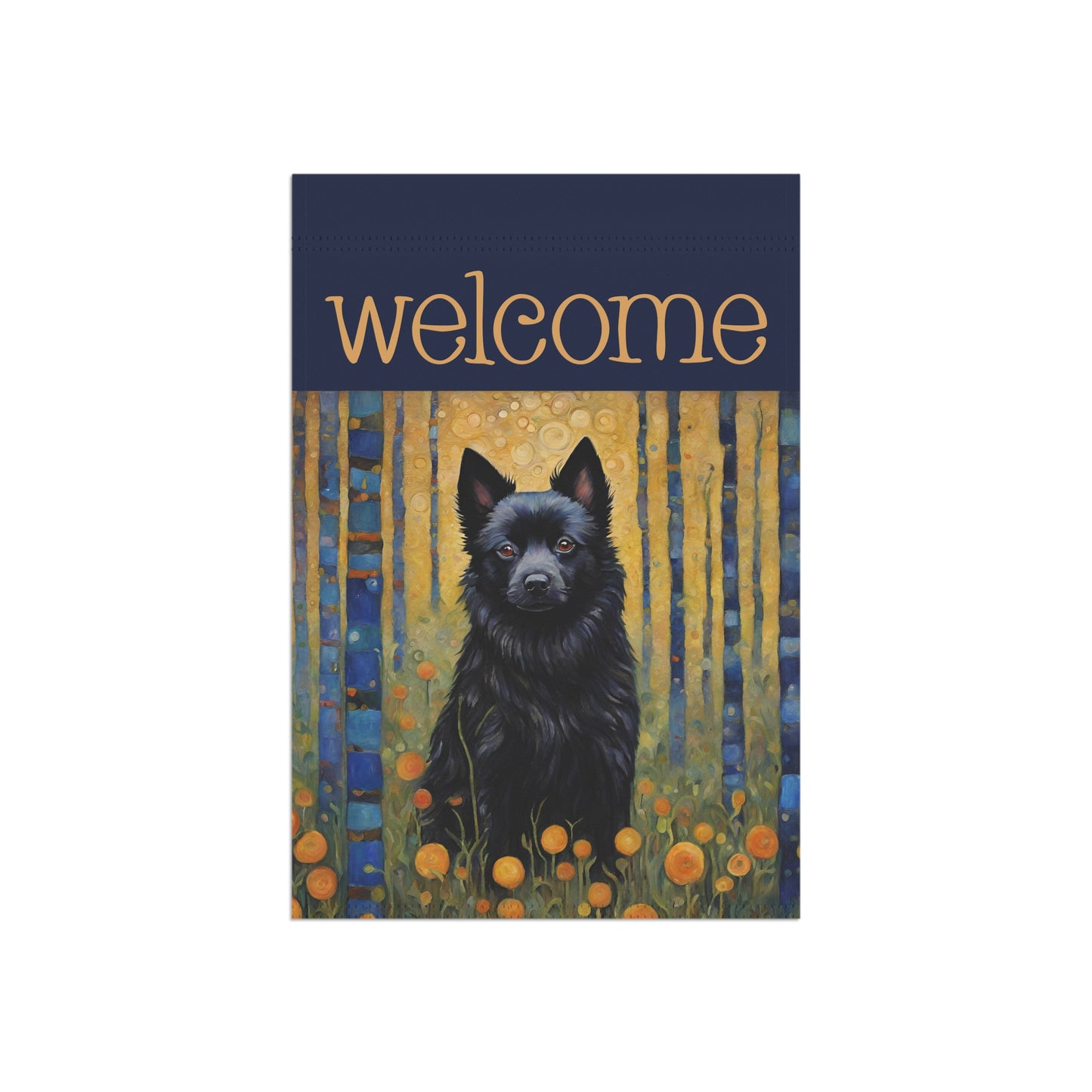 Schipperke  Welcome 2-Sided Garden & House Flag/Banner