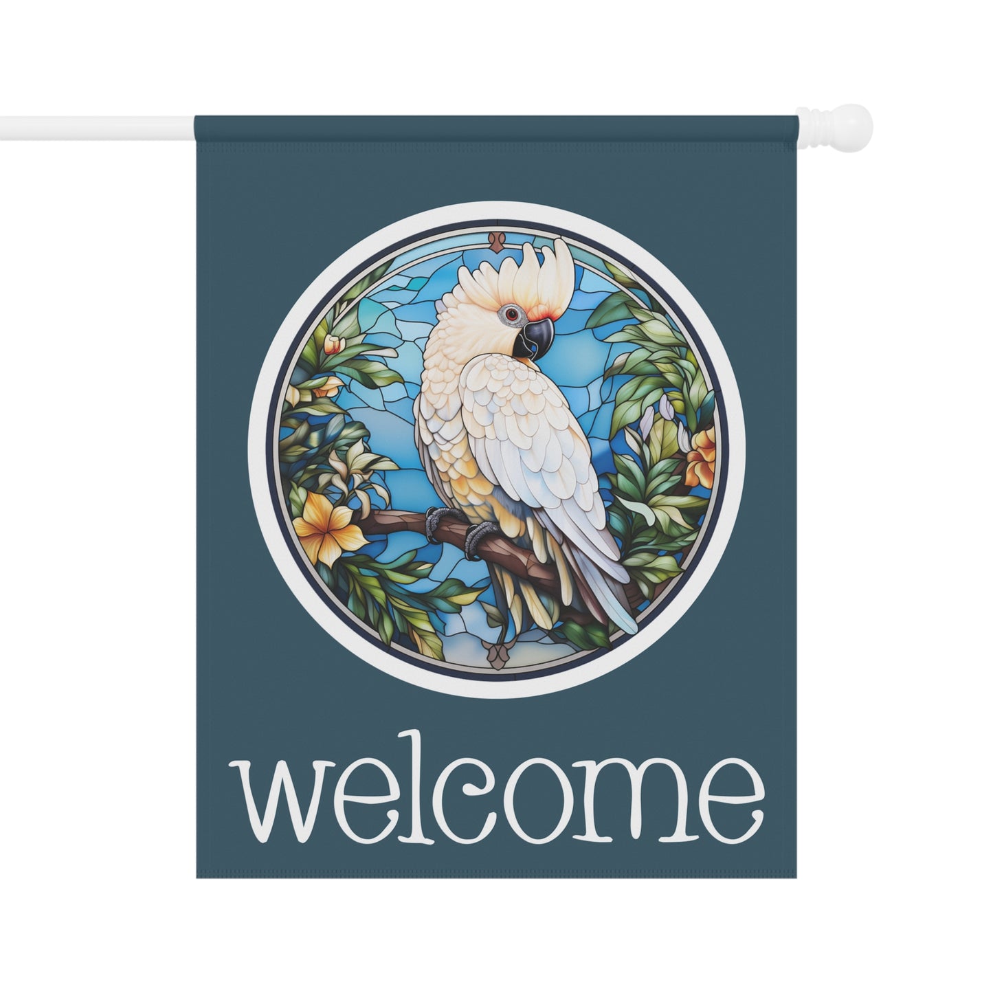 Cockatoo Welcome 2-Sided Garden & House Flag/Banner