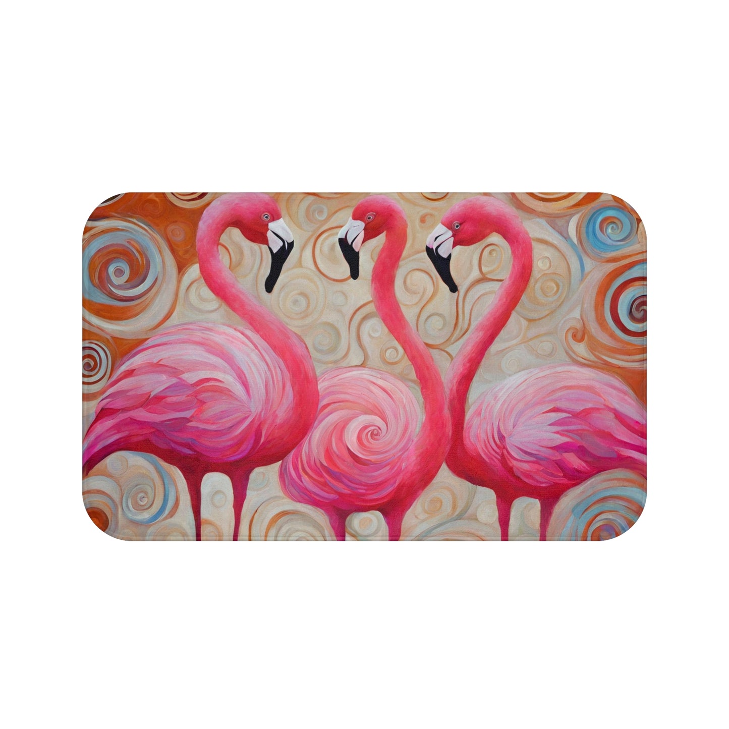 Flamingo Gossip Microfiber Bath Mat