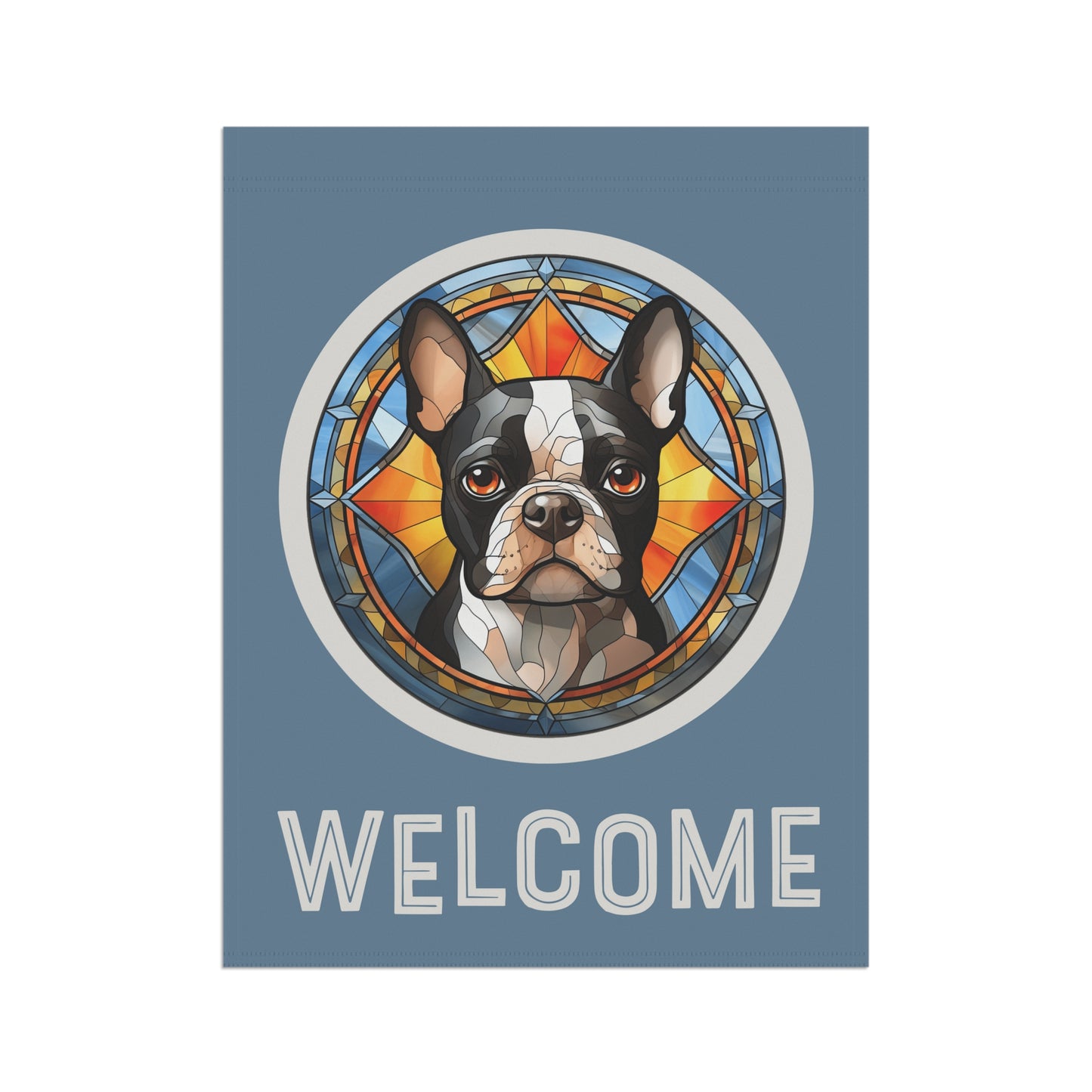 Boston Terrier Welcome 2-Sided Garden & House Flag/Banner