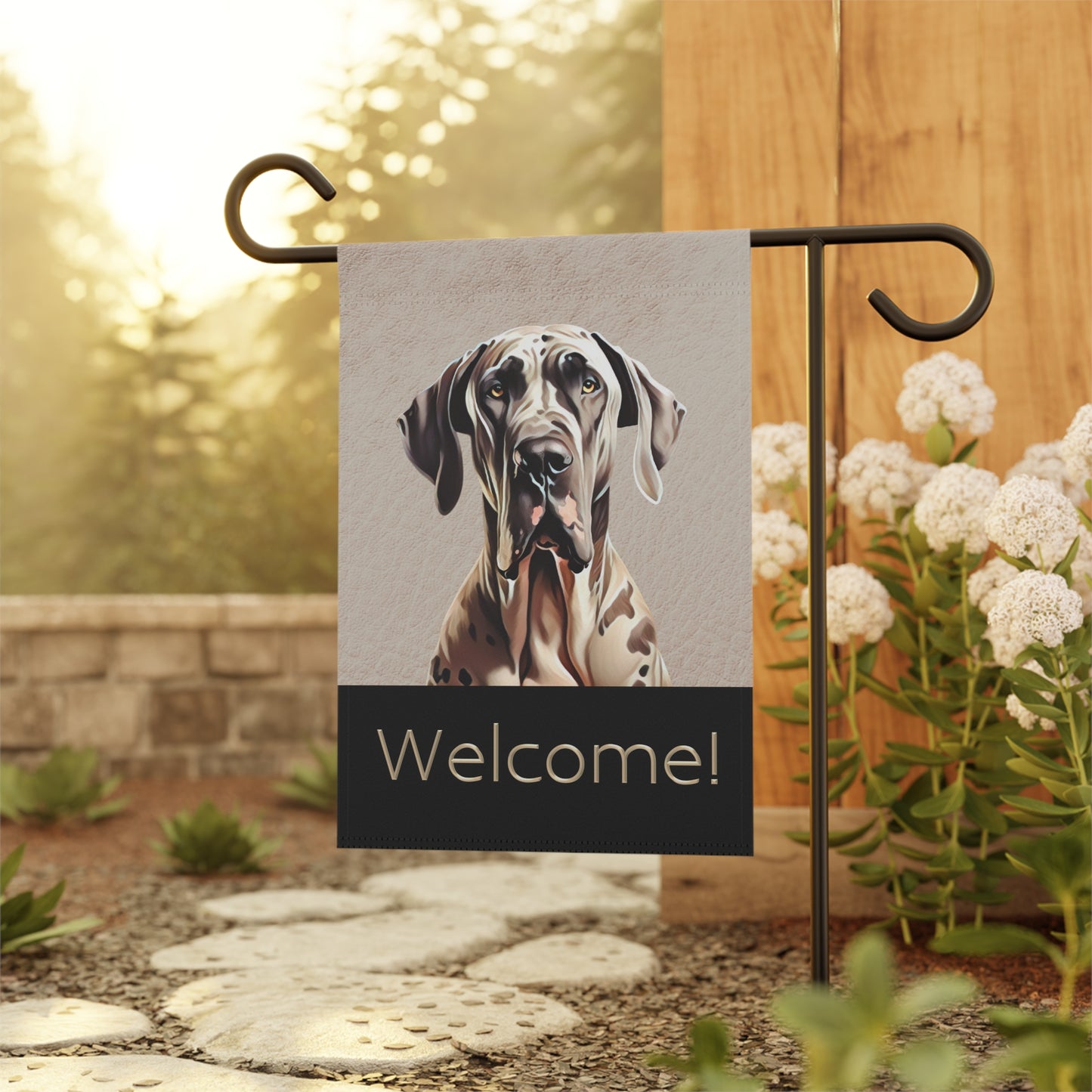 Great Dane Welcome 2-Sided Garden & House Flag/Banner