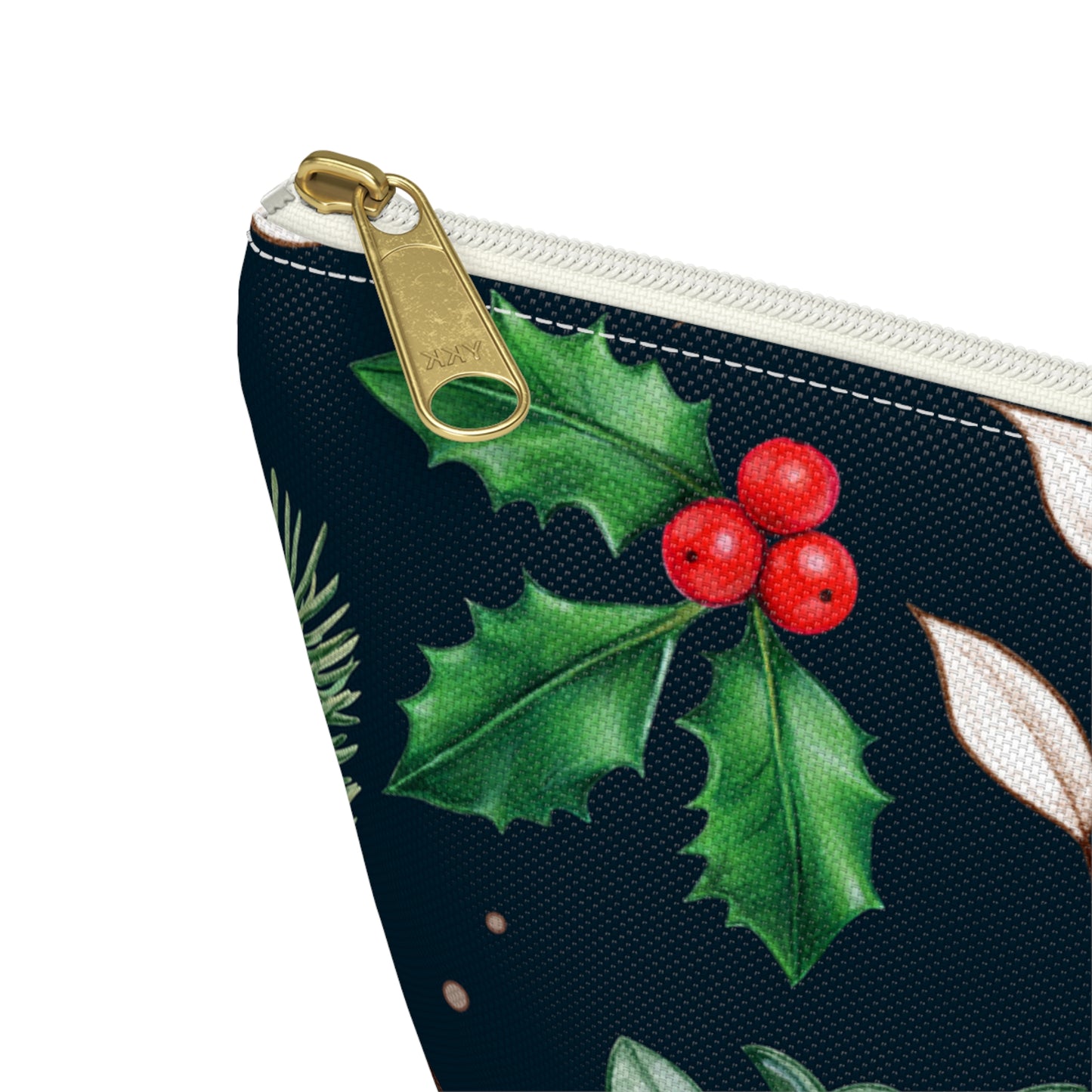 Holly Jolly Christmas Accessory Pouch w T-bottom