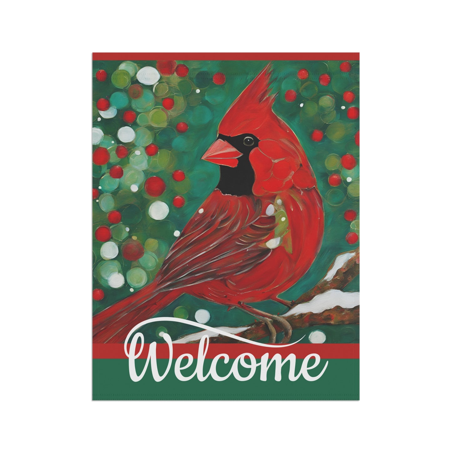 Bright Cardinal Welcome 2-Sided Garden & House Flag/Banner