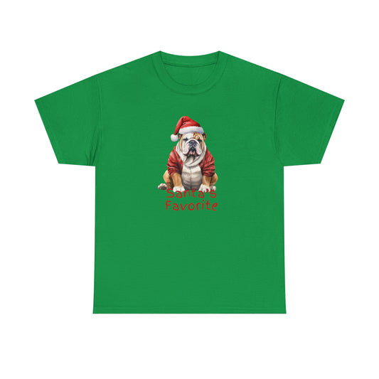 Santa's Favorite Bulldog Unisex Heavy Cotton Tee