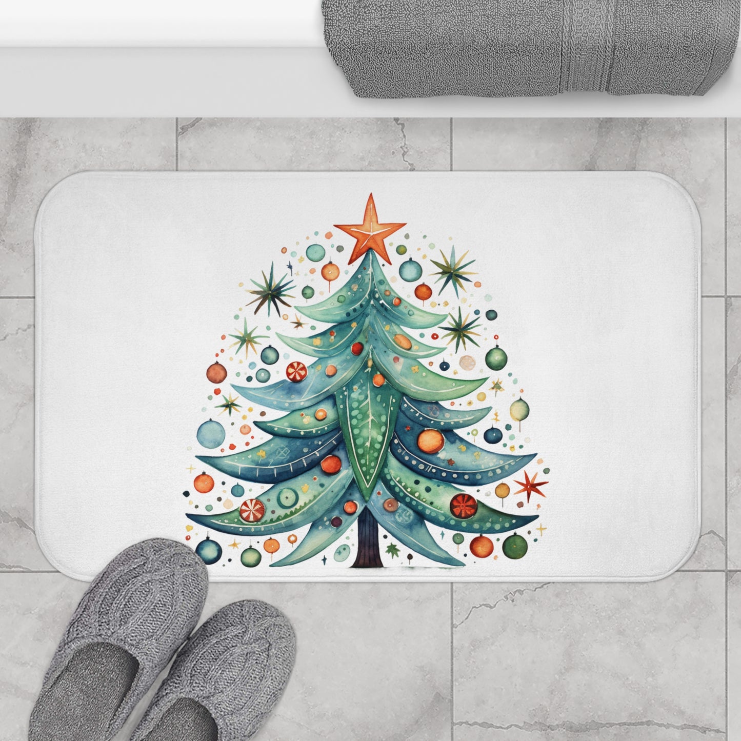 Christmas Tree Funk Microfiber Bath Mat