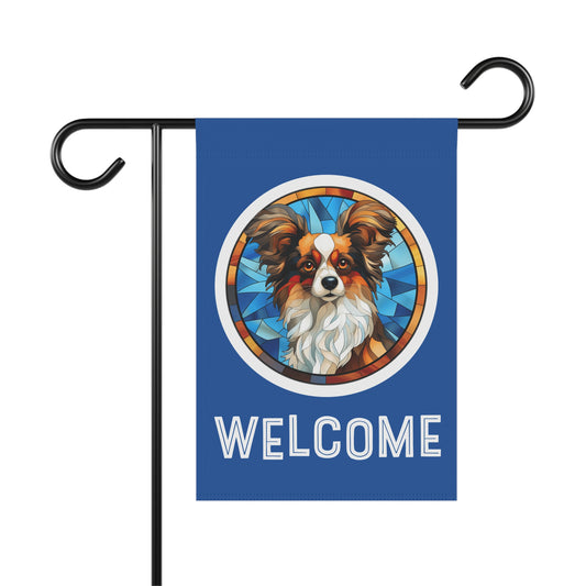 Papillon Welcome 2-Sided Garden & House Flag/Banner