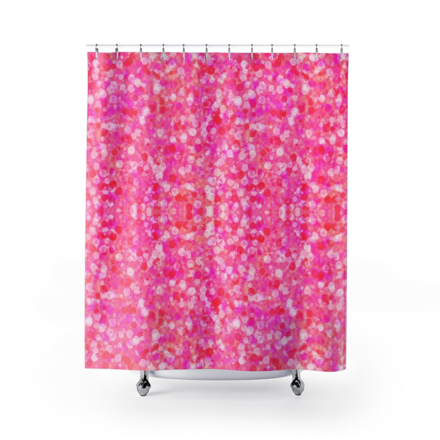 Poppin Pink Polyester Shower Curtain