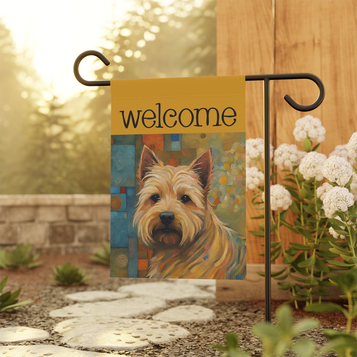 Norwich Terrier Welcome 2-Sided Garden & House Flag/Banner