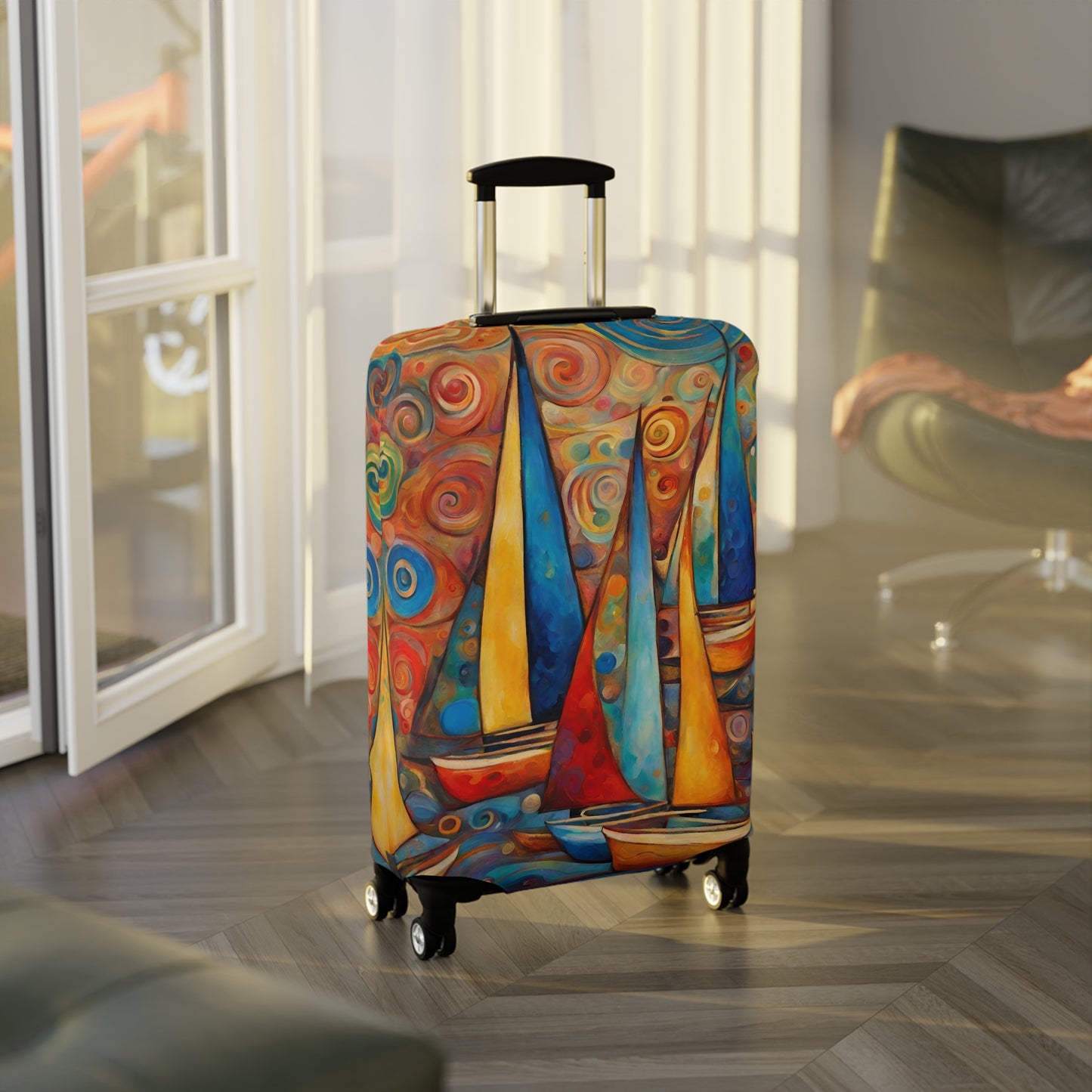 Colorful Sailboats Luggage Cover