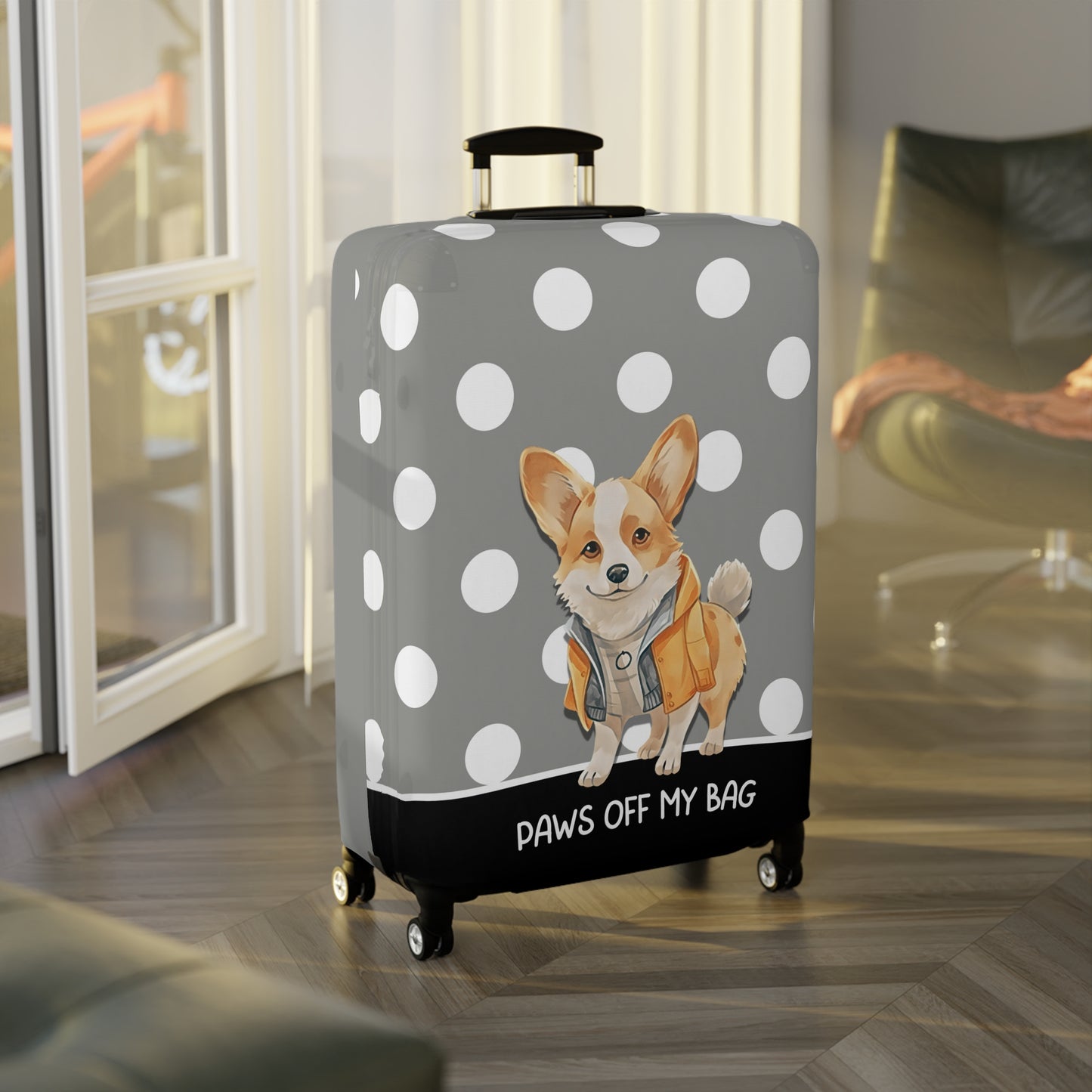 Corgi In Jacket Paws Off My Bag Luggage Cover