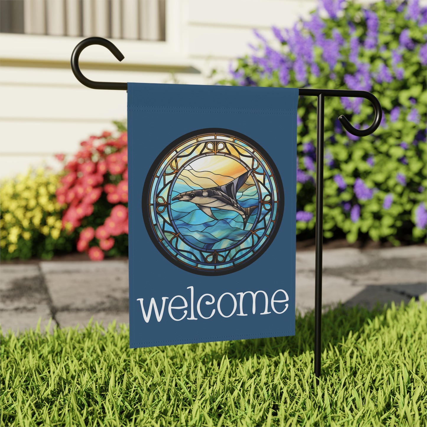 Manta Ray Welcome 2-Sided Garden & House Flag/Banner