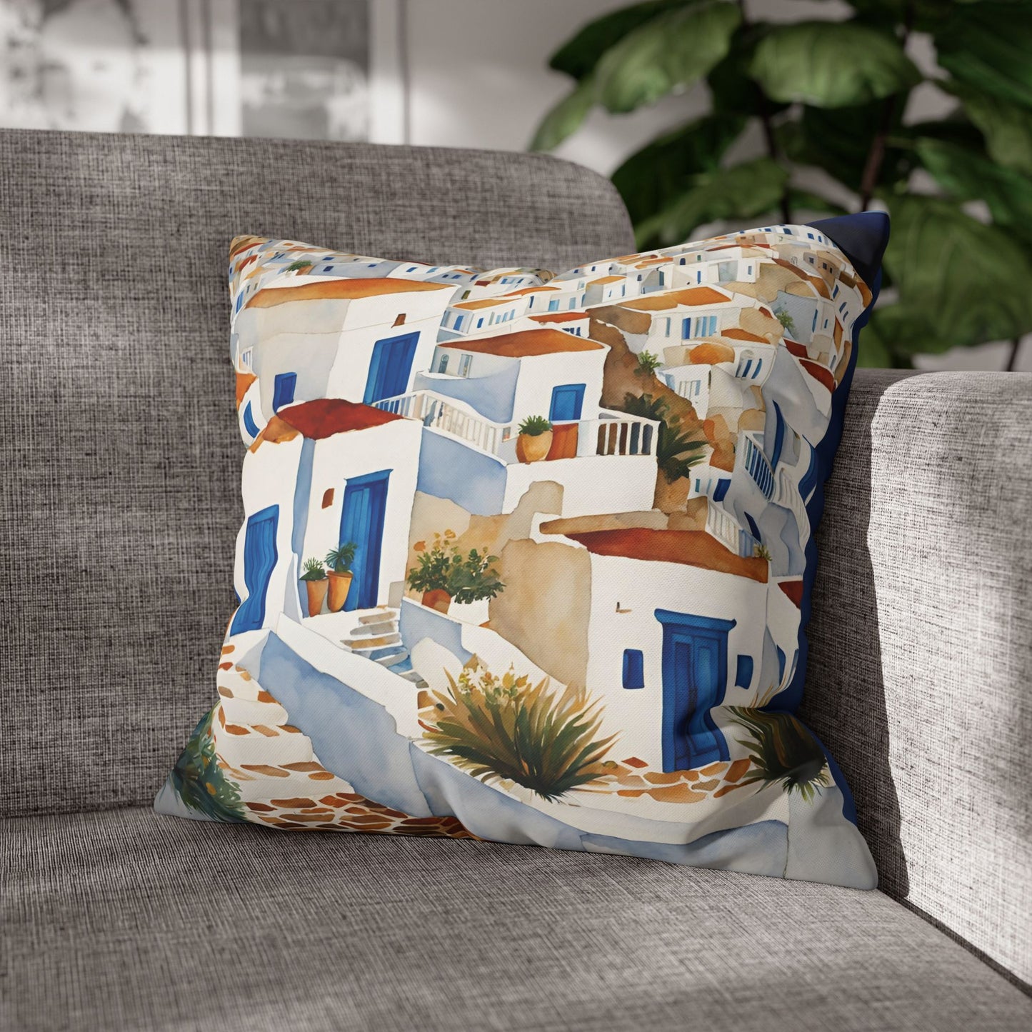 It's Greek Square Poly Canvas Pillowcase