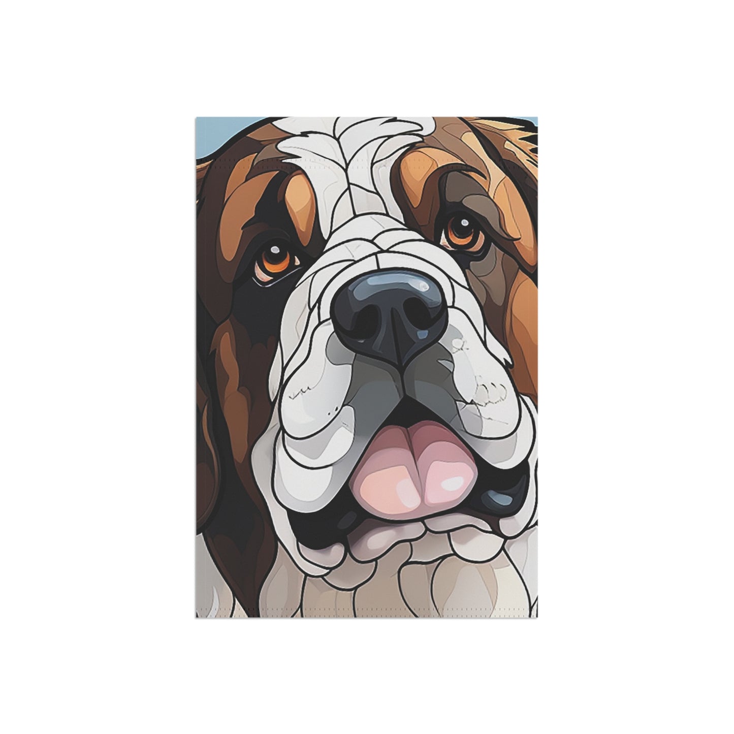 Saint Bernard Face Stained Glass Look 2-Sided Garden & House Flag/Banner