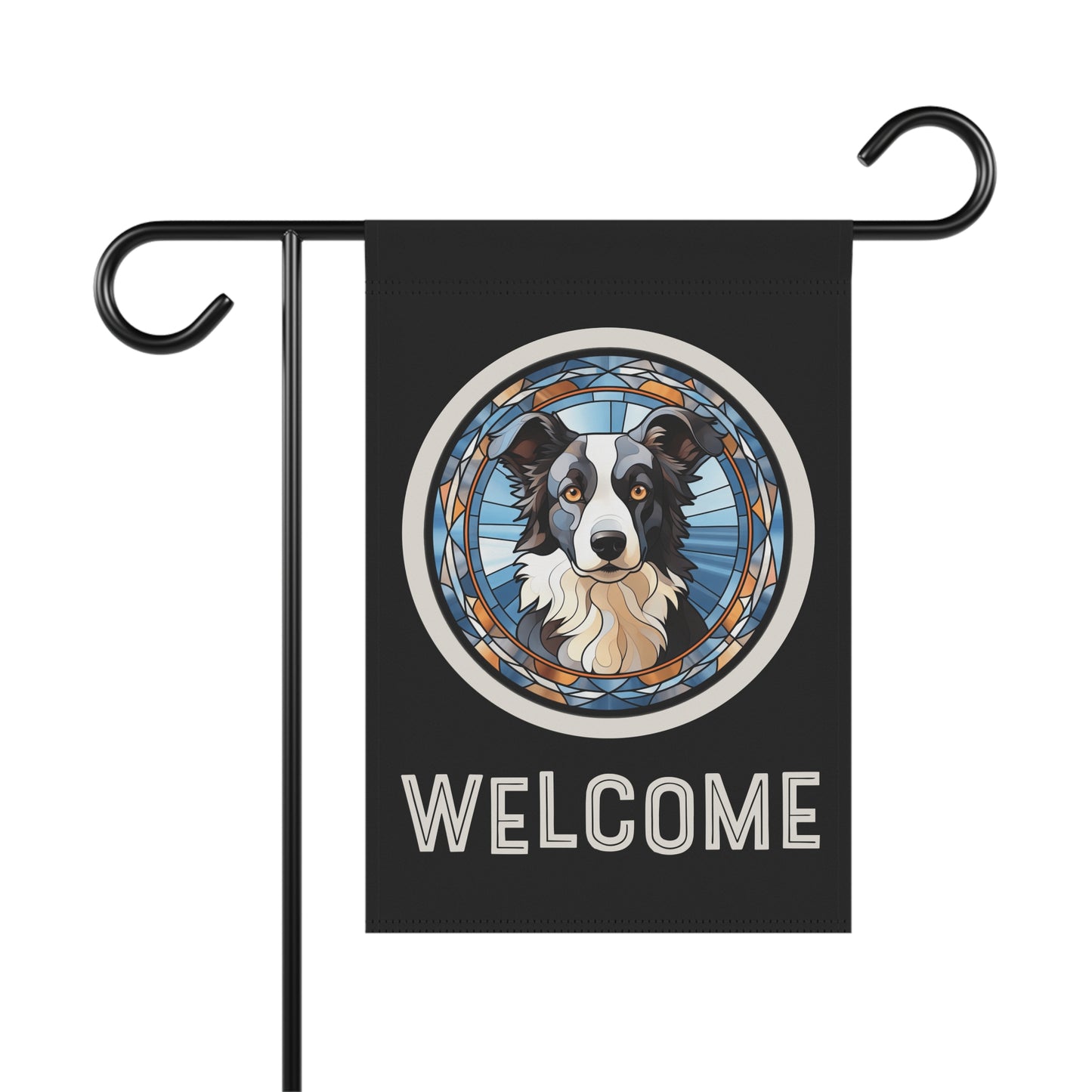 Border Collie Welcome 2-Sided Garden & House Flag/Banner