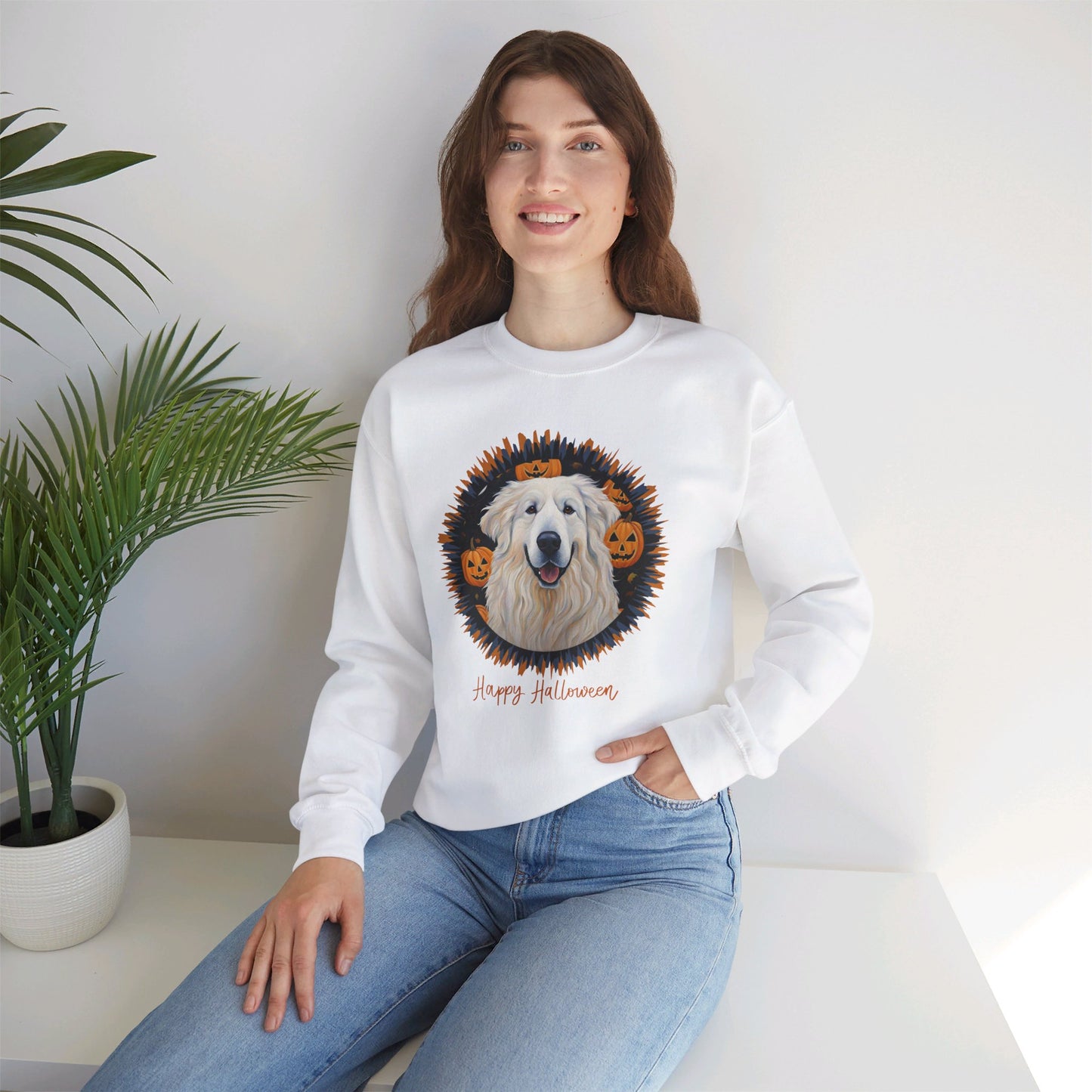 Great Pyrenees Halloween Unisex Heavy Blend™ Crewneck Sweatshirt