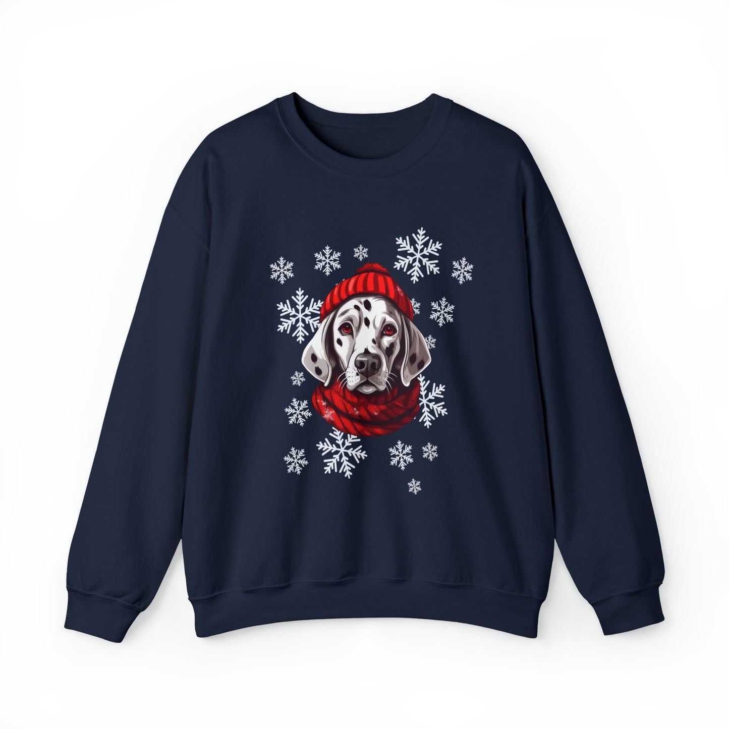 Dalmatian in Hat & Scarf Winter Snow Unisex Heavy Blend™ Crewneck Sweatshirt