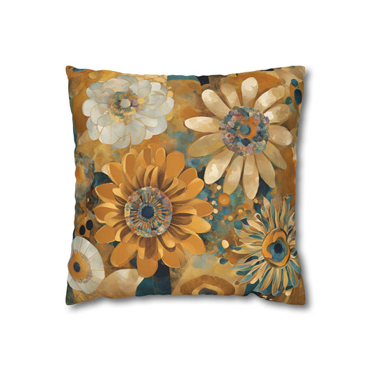 Turnkey Floral Square Poly Canvas Pillowcase