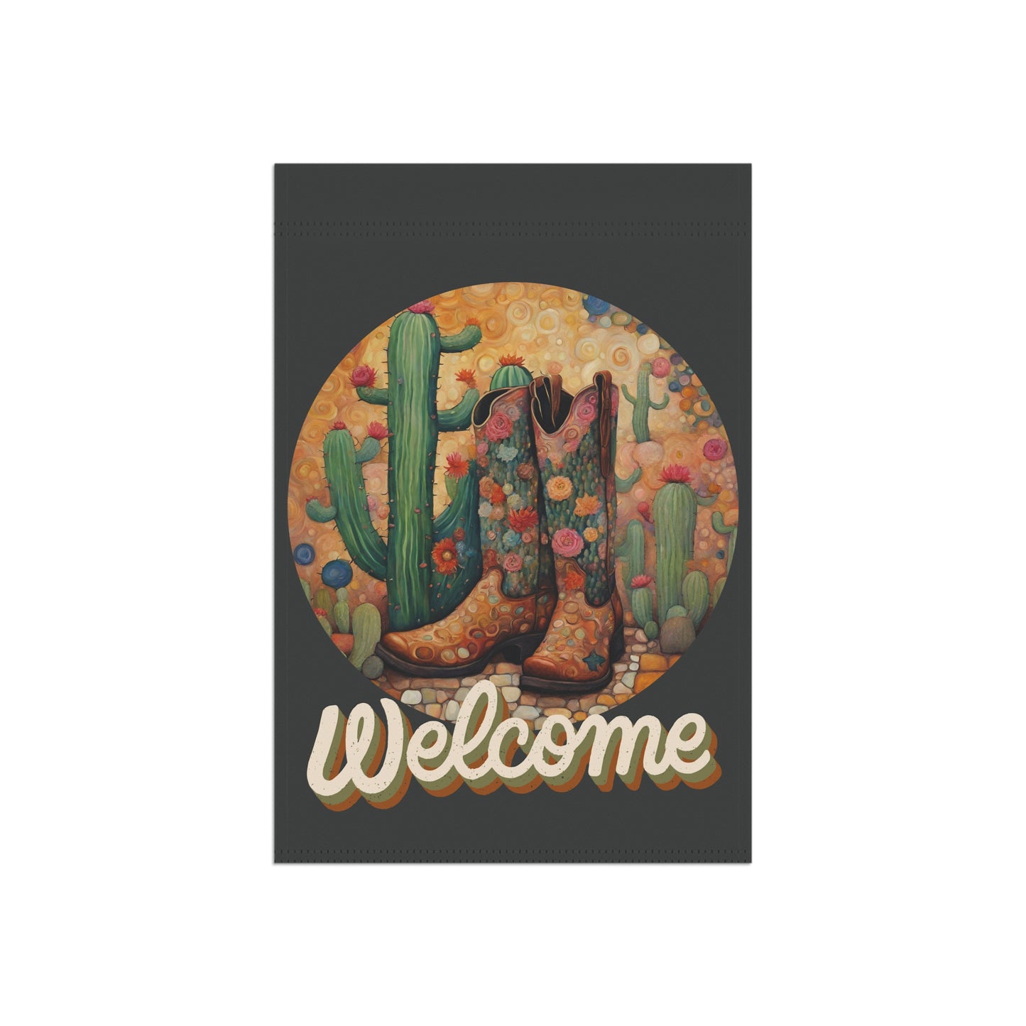 Boots & Cactus Welcome 2-Sided Garden & House Flag/Banner