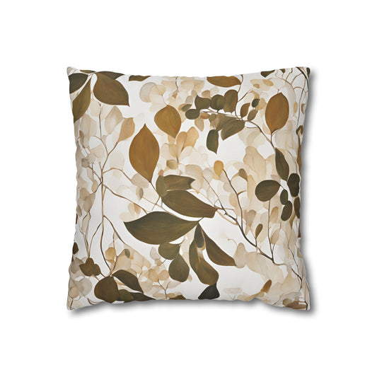 Butterfiled 2 Floral Square Poly Canvas Pillowcase