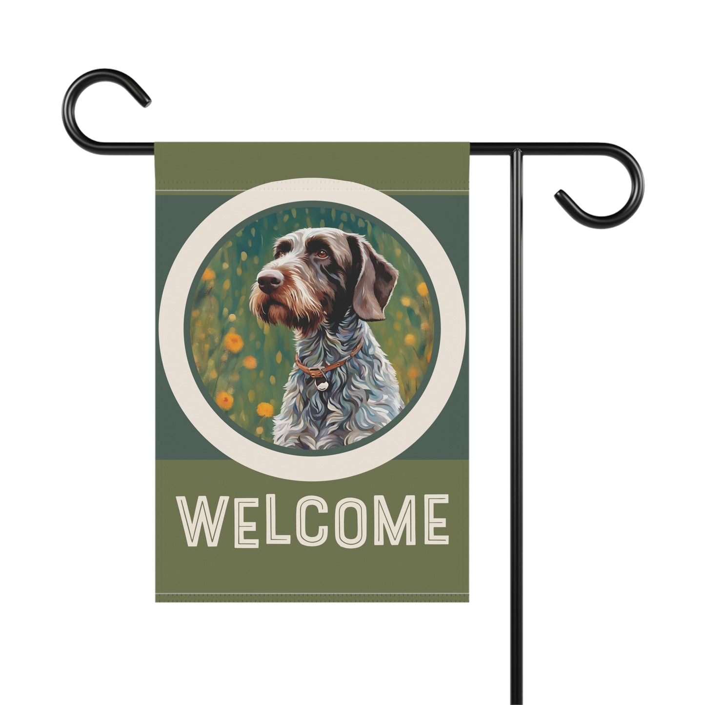 German Wirehaired Pointer Welcome 2-Sided Garden & House Flag/Banner