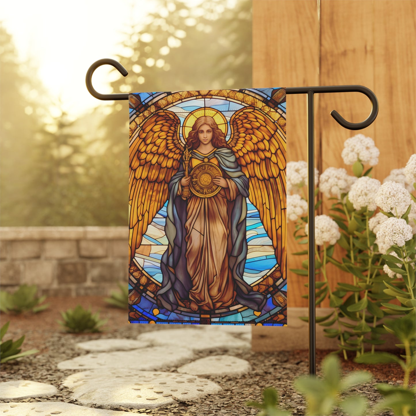 Stained Glass Angel(2) 2-Sided  Garden & House Banner