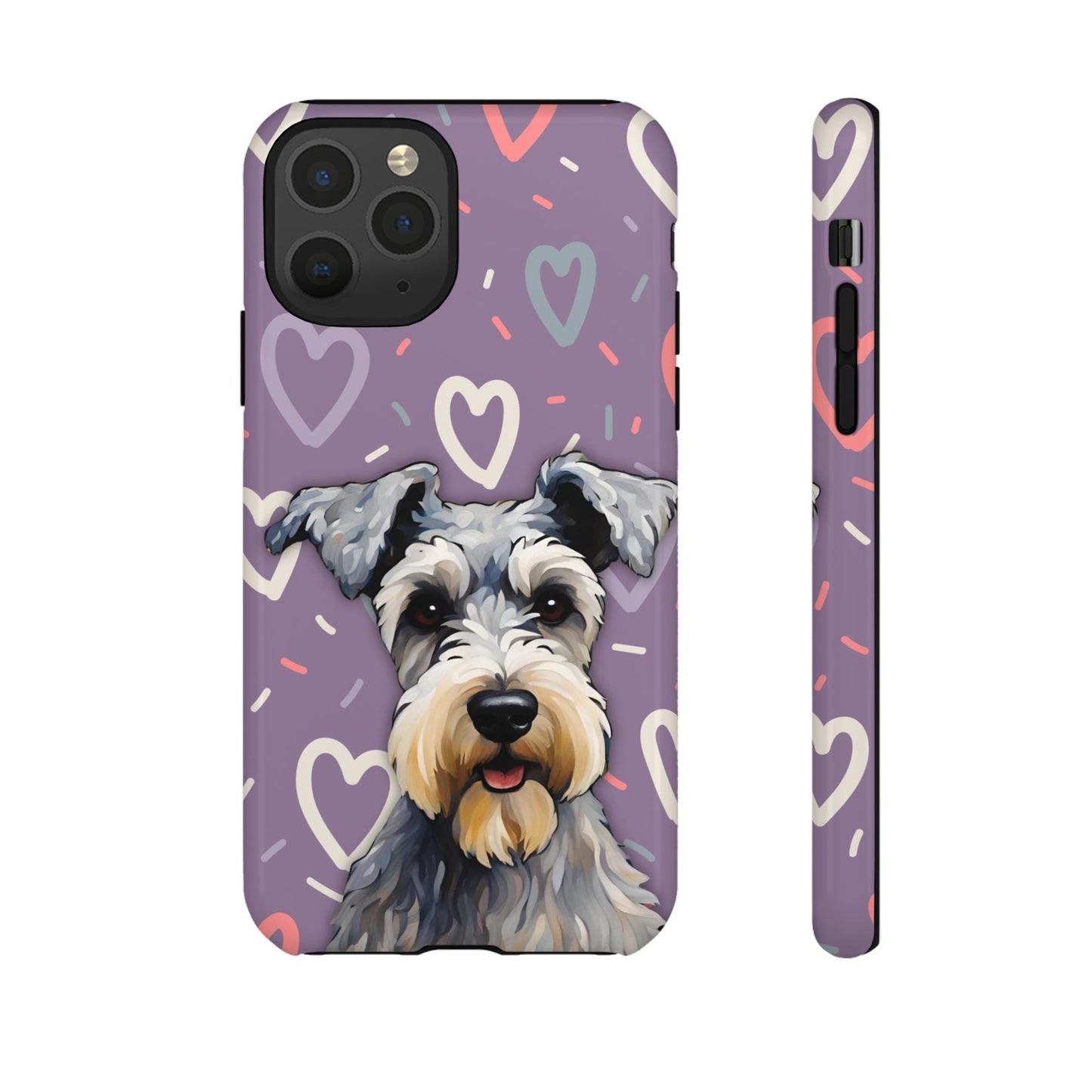 Miniature Schnauzer Love iPhone Samsung Galaxy Google Pixel Glossy Tough Case