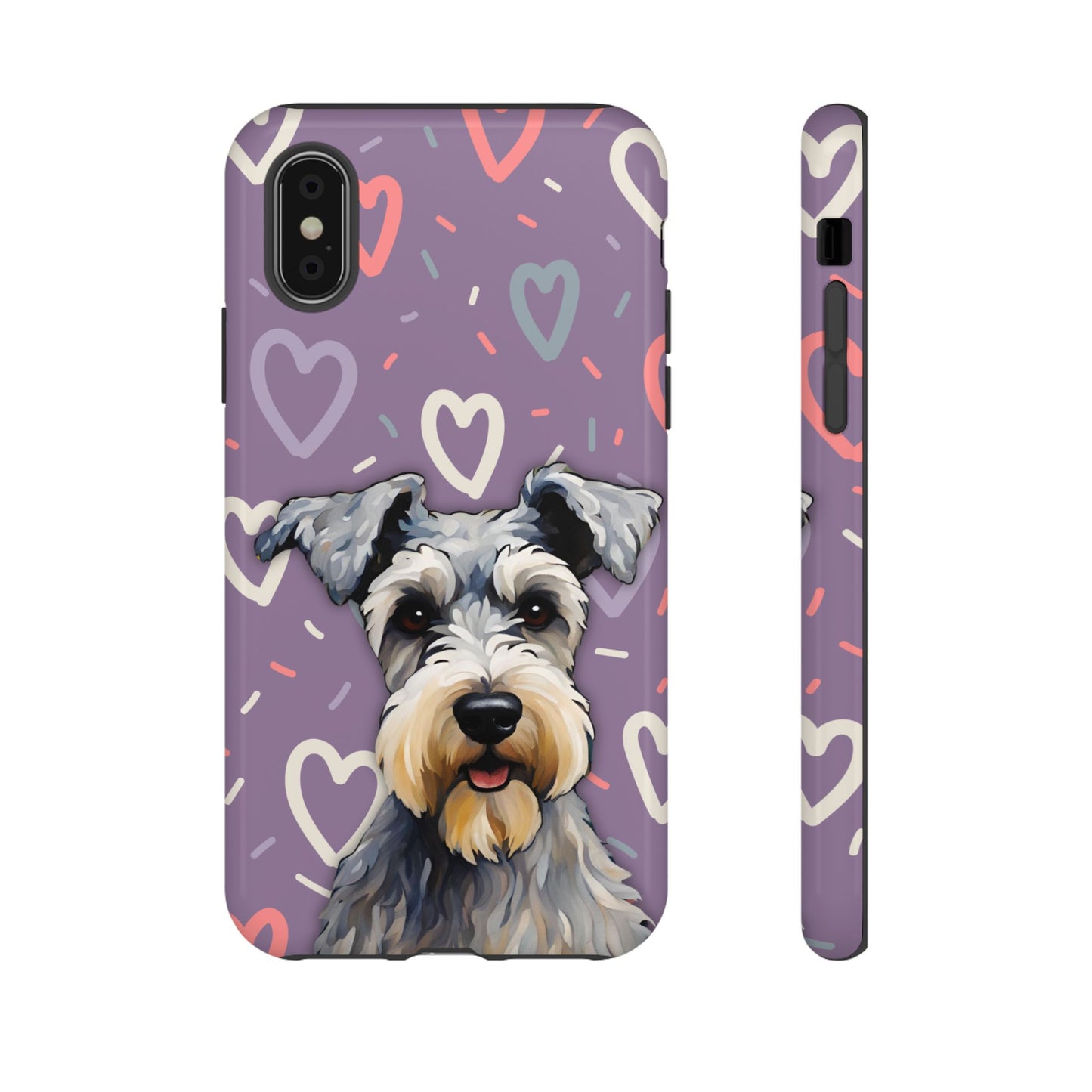 Miniature Schnauzer Love iPhone Samsung Galaxy Google Pixel Glossy Tough Case