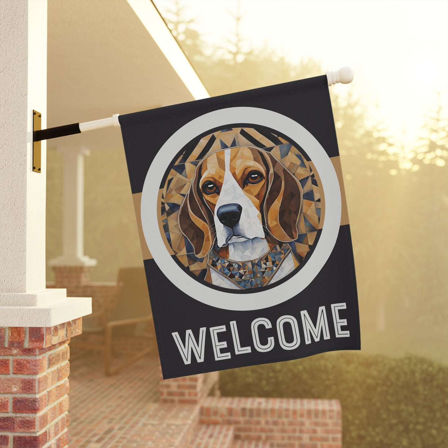 Beagle Welcome 2-Side Garden & House Flag/Banner