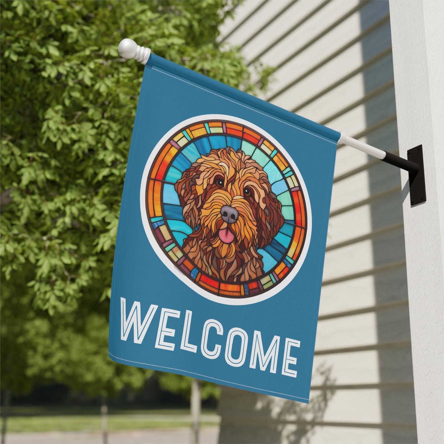 Labradoodle Welcome 2-Sided Garden & House Flag/Banner