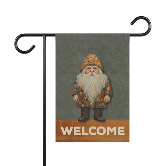 Gnome Welcome 2-Sided Garden & House Flag/Banner