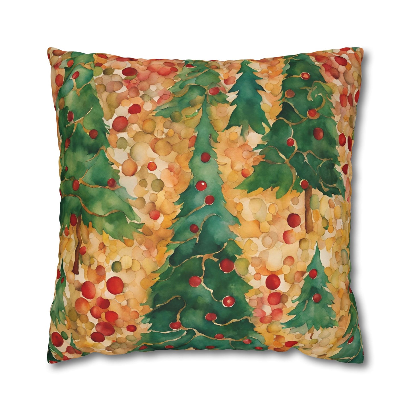 Christmas Tree Folly Square Poly Canvas Pillowcase