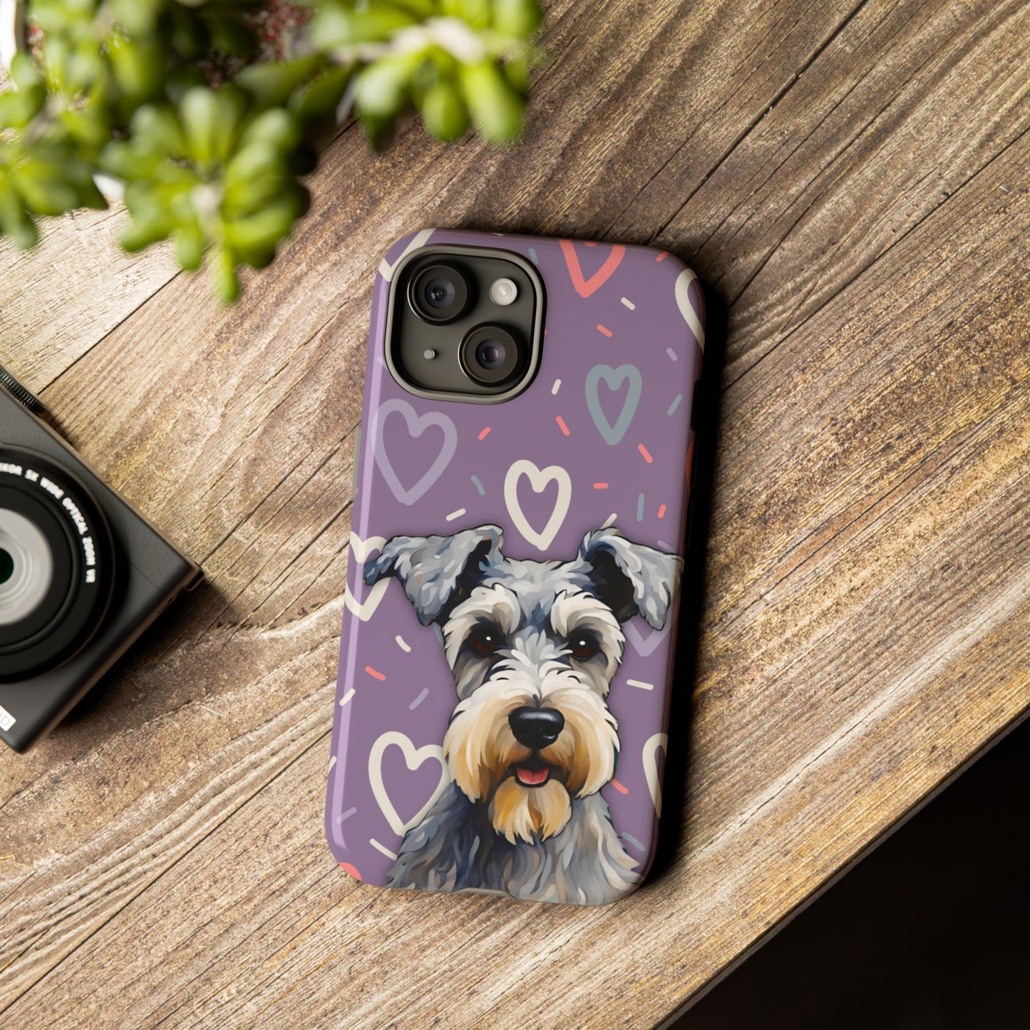 Miniature Schnauzer Love iPhone Samsung Galaxy Google Pixel Glossy Tough Case