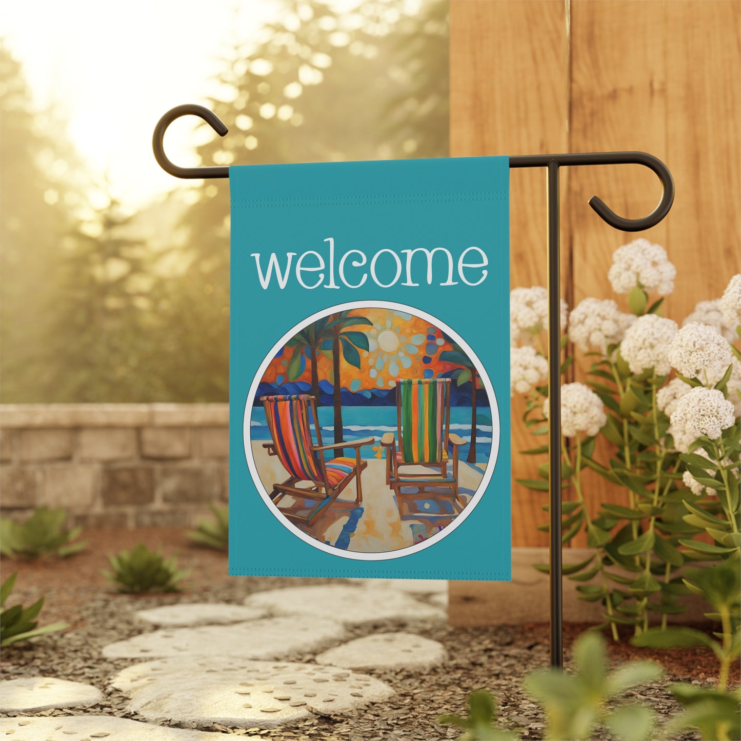 Beachside Welcome 2-Sided Garden & House Flag/Banner