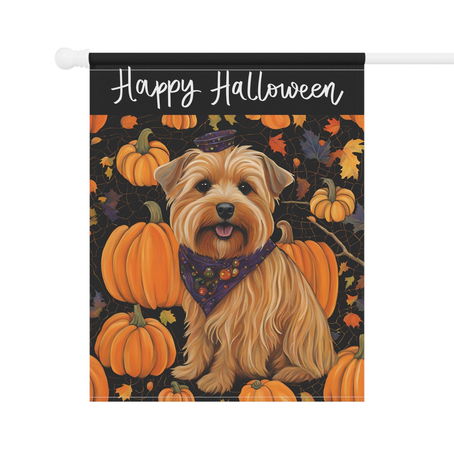 Norfolk Terrier Happy Halloween 2-Sided Garden & House Flag/Banner