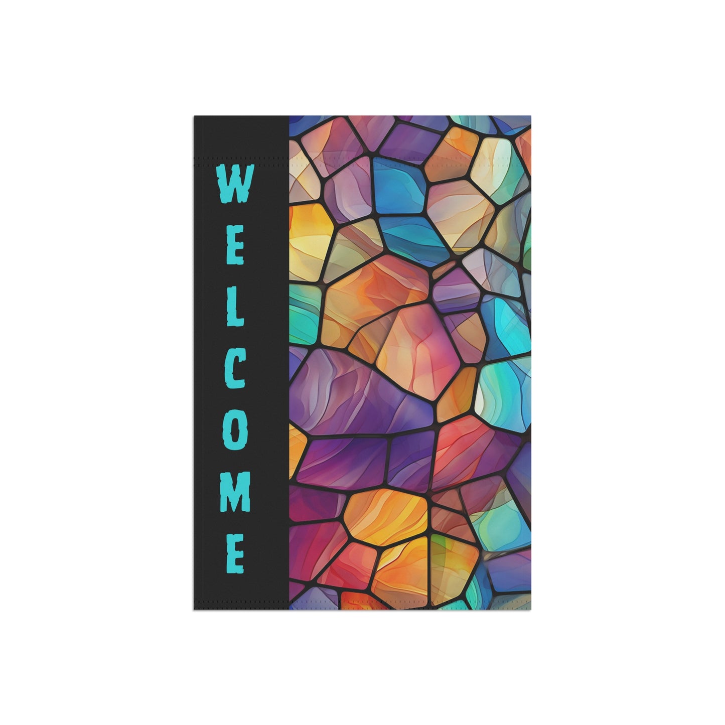 Stained Glass Welcome 2-Sided Garden Banner