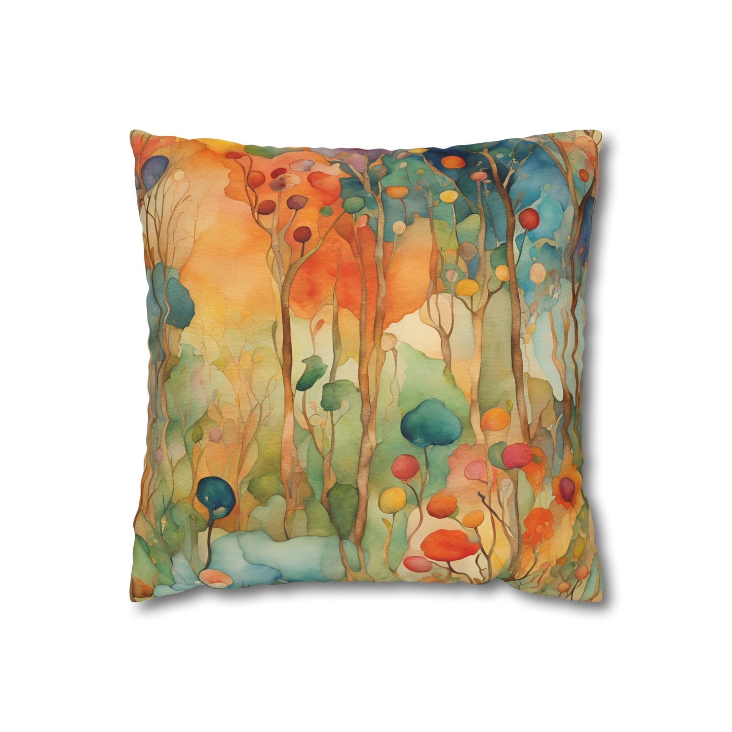 Guthrie Watercolor Square Poly Canvas Pillowcase